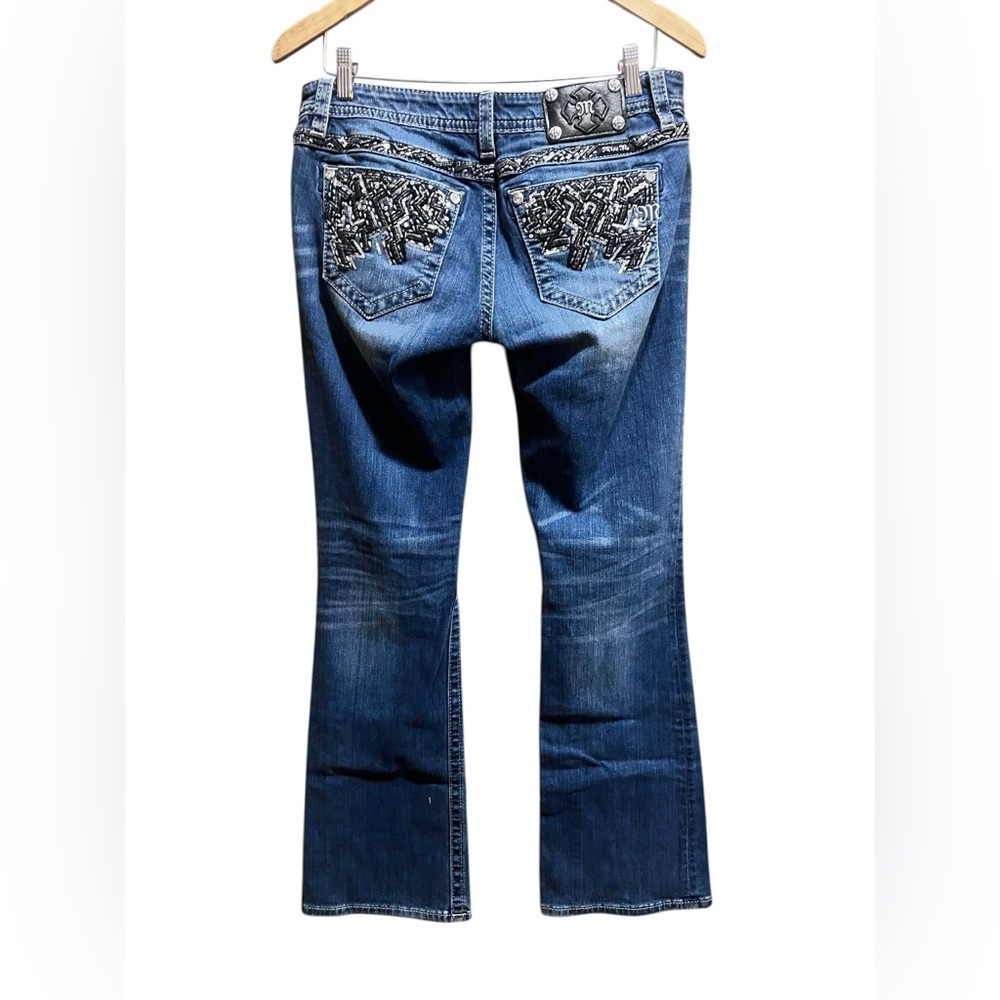 Miss Me Signature Boot Jeans Size 30 Embellished Pocket Y2K Western - Picture 2 of 7